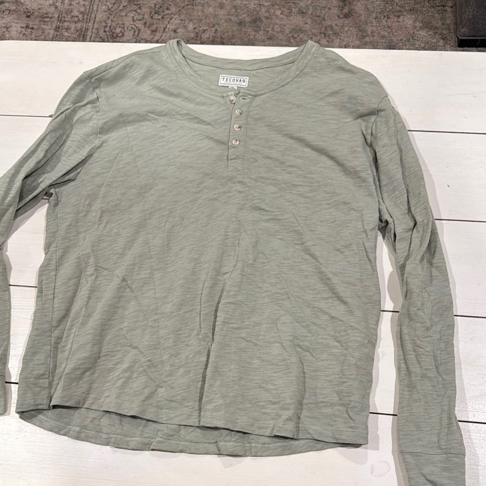 Tecovas Sage Green Long Sleeve Henley